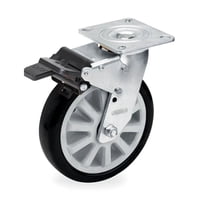 Z07 Pu Rueda Giratoria Con Freno Base Plana 200Mm - Supo