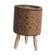 thumbnail image 3 of Cesta tejida para planta con patas Cesta Maceta Piso Maceta Exhibición Estable Moderna Cesta de mimbre Maceta para salón Dormitorio Café , Cilindro Marrón Oscuro, 3 of 5