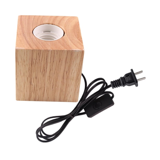 E27 Lámpara de escritorio con base de Interruptor de encendido / apagado de lámpara de noche para habitación de niños Iluminación decorativa para cuadrado 8x8cm