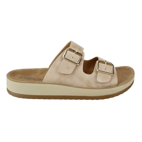 Sandalia New Walk Doble Hebilla Dorada