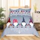 thumbnail image 2 of Xmas Bedding Sets Scandinavian Christmas Santa Gnomes Comforter Cover Snowing Santa Claus Bedding Sets for Kids Boys Girls Romantic Candlelight Quilt Cover 3 Pieces Queen Size, 2 of 5