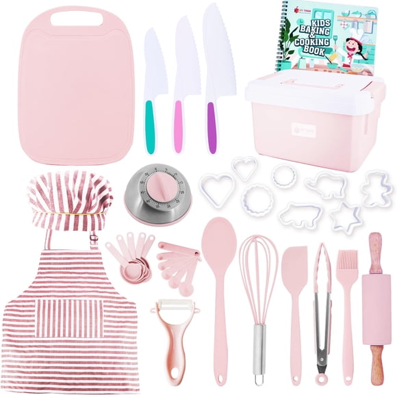 Set de cocina y repostería JoyTown Kids con estuche de almacenamiento, 35 piezas
