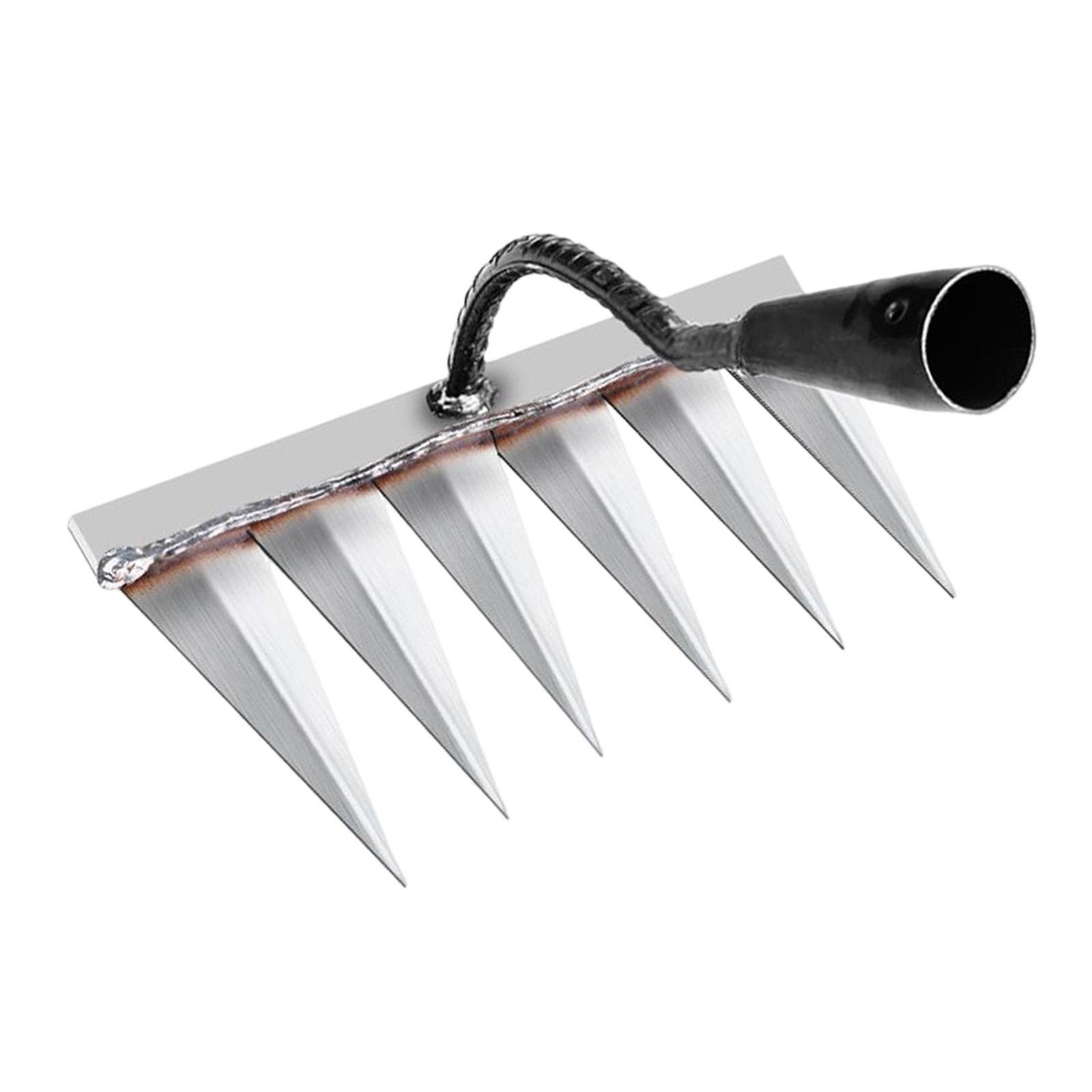 Magideal - Rastrillo De Deshierbe De Jardín Rastrillo De Mano De Jardín Rastrillo De Cultivador Agrícola Rastrillo De Agarre Rastrillo De Eliminación De Deshierb 6 Dientes