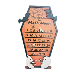 Magideal - Calendario De Cuenta Regresiva De Adviento De Halloween Decoración Espeluznante Calabazas Fantasmas Decoración De Mesa Calendario De Ataúd Divertido