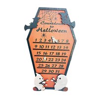 Magideal - Calendario De Cuenta Regresiva De Adviento De Halloween Decoración Espeluznante Calabazas Fantasmas Decoración De Mesa Calendario De Ataúd Divertido