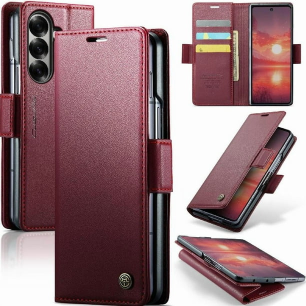 CaseMe tipo cartera Samsung Galaxy Z Fold 7 5G con cierre magnético, RFID, tarjetero, soporte, carga inalámbrica