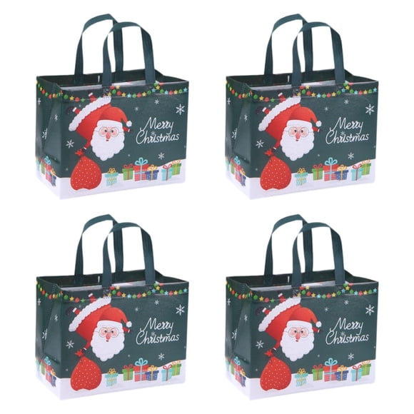 4 Bolsas De Regalo De Navidad De Gran Capacidad, Bolsas De Regalo De Fiesta Multifuncionales, Color Verde Oscuro