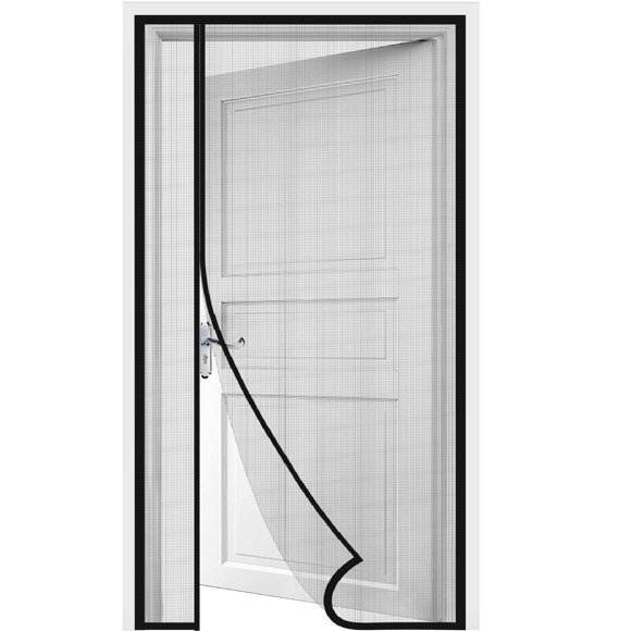 Puerta mosquitera magnética HOMWMPA 34 x 81 pulgadas reversible gris