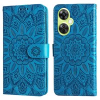 Funda Tipo Cartera Foxdock Para Oneplus Nord N30 , Diseño Girasol En Relieve, Cuero Pu, Cierre Magnético, Soporte Y Tarjetero