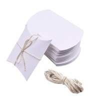 Magideal - Cajas De Almohada Kraft 100 Piezas Cajas De Regalo Pequeñas, Mini Cajas De Favor Para Empaquetar Joyas Fiesta De Bienvenida Al Bebé De La Boda Con , Blanco