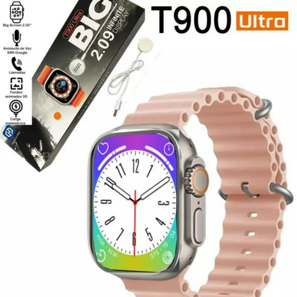Reloj T900 ULTRA Inteligente Smartwatch Rosado / Recibe y Realiza Llamadas