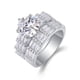 thumbnail image 3 of Anillo de Compromiso de Moissanita de 3 Quilates Color D Claridad VVS1 Conjuntos de Boda de Moissanita para Mujer Plata Esterlina S925 Conjuntos Nupciales Anillos de Boda Talla 5-9, 3 of 11