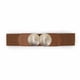 thumbnail image 1 of Cinturón Mujer Elasticado Ancho Hebilla Círculos Martillados beige Talla Única, 1 of 3