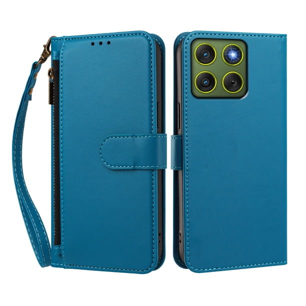 Funda Tipo Billetera para Motorola Moto Edge 70 5G con Soporte y Bolsillo con Cierre Azul