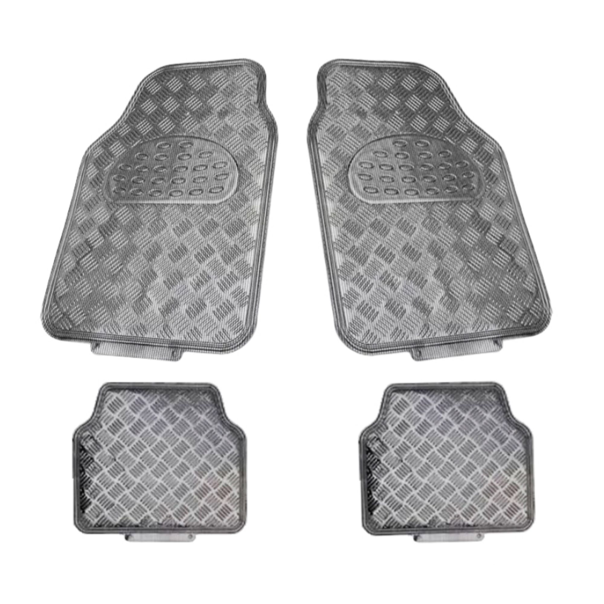 Importclick - Alfombra Auto Goma Tuning 4 Piezas Negro Carbón