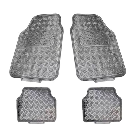 Importclick - Alfombra Auto Goma Tuning 4 Piezas Negro Carbón