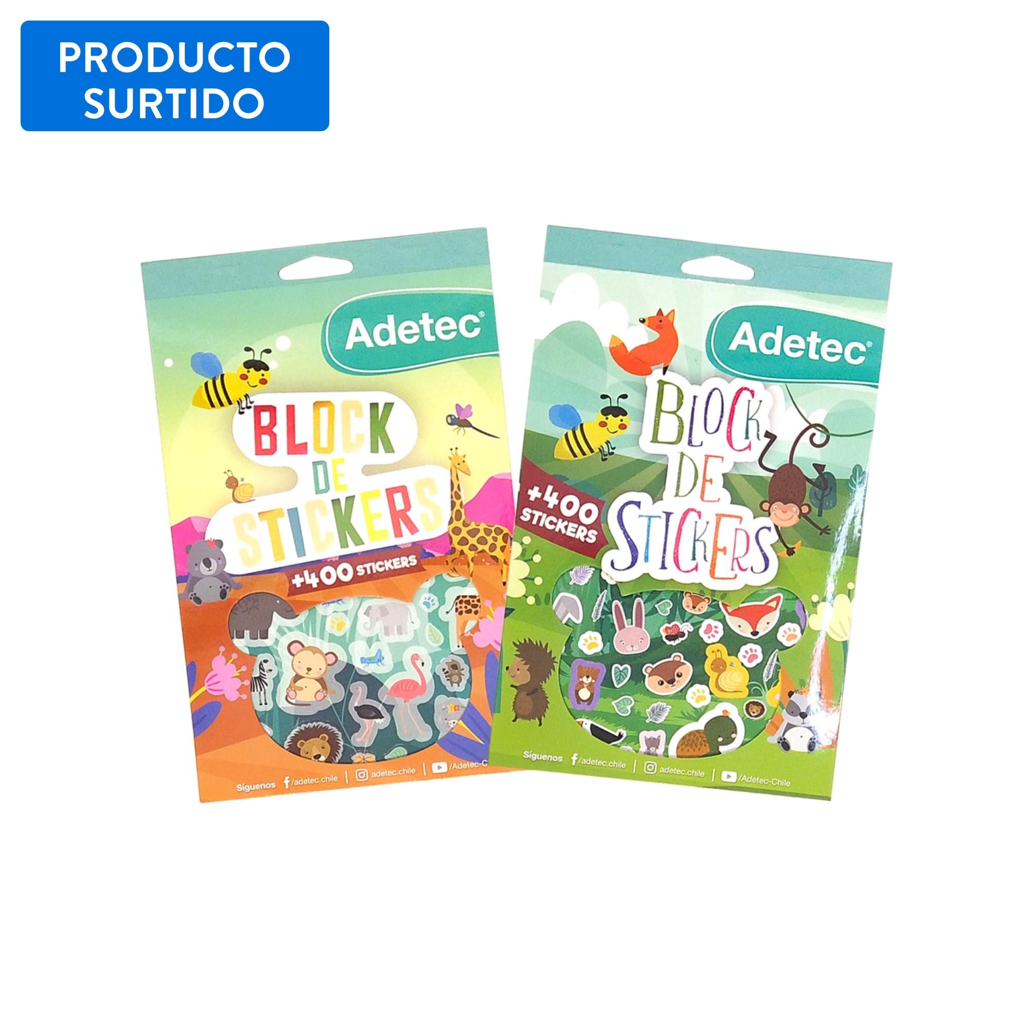 Block De Stickers Animales, Producto Surtido 1 Un Adetec