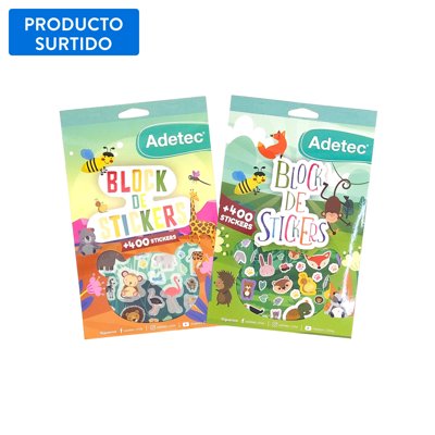 Block De Stickers Animales, Producto Surtido 1 Un Adetec