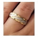 thumbnail image 5 of Anillos Compromiso Titanio Dorado Mate con zirconios pulverizado para compromiso Dama y Hombre/ 10, 5 of 5