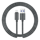 thumbnail image 2 of Cable tipo c 3 metros larga duración reforzado -gris Negro, 2 of 3