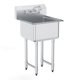thumbnail image 1 of Fregadero Prep & Utility VEVOR de acero inoxidable con 1 compartimento, 1 of 9