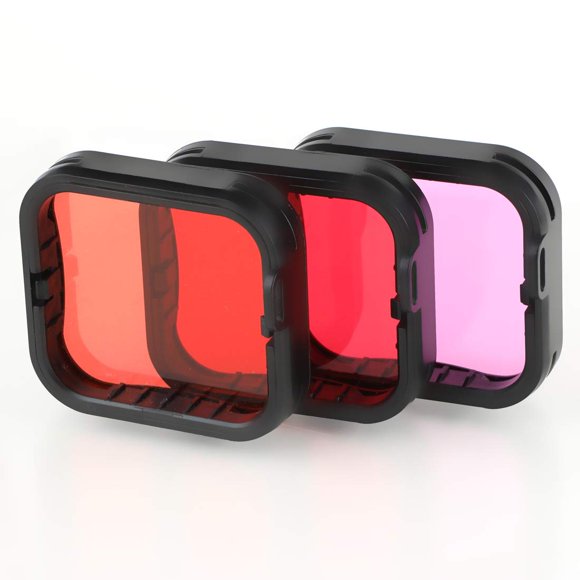Filtros de buceo para cámara subacuática Qiuniu para GoPro Hero 5-7, color negro