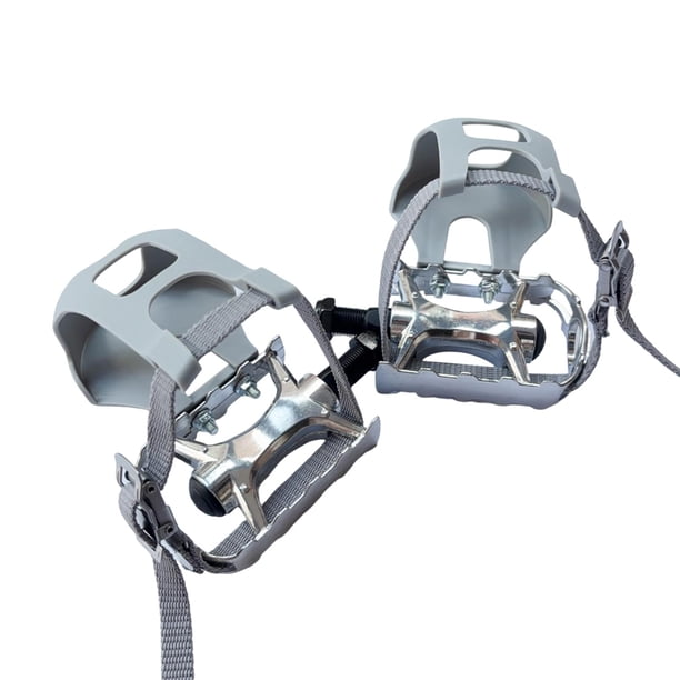 Pedales de bicicleta estática de 2 piezas, accesorios de reparación, versátiles, antideslizantes con correas, para gimnasio, ciclismo en interiores y Husillo M14