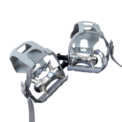 Magideal - Pedales De Bicicleta Estática De 2 Piezas, Accesorios De Reparación, Versátiles, Antideslizantes Con Correas, Para Gimnasio, Ciclismo En Interiores Y Husillo M14