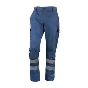T-World - Pantalón Cargo Gabardina Bi-Color Con Cinta Hombre Azul Indigo / Azul