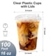 thumbnail image 2 of Vasos de plástico Dealusy, 16 onzas, transparentes con tapas, paquete de 100 unidades para bebidas frías, 2 of 7