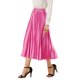 thumbnail image 4 of Falda de fiesta plisada midi con cintura elástica metálica para mujer NOMADIC NOOK S Rosa Rojo, 4 of 7