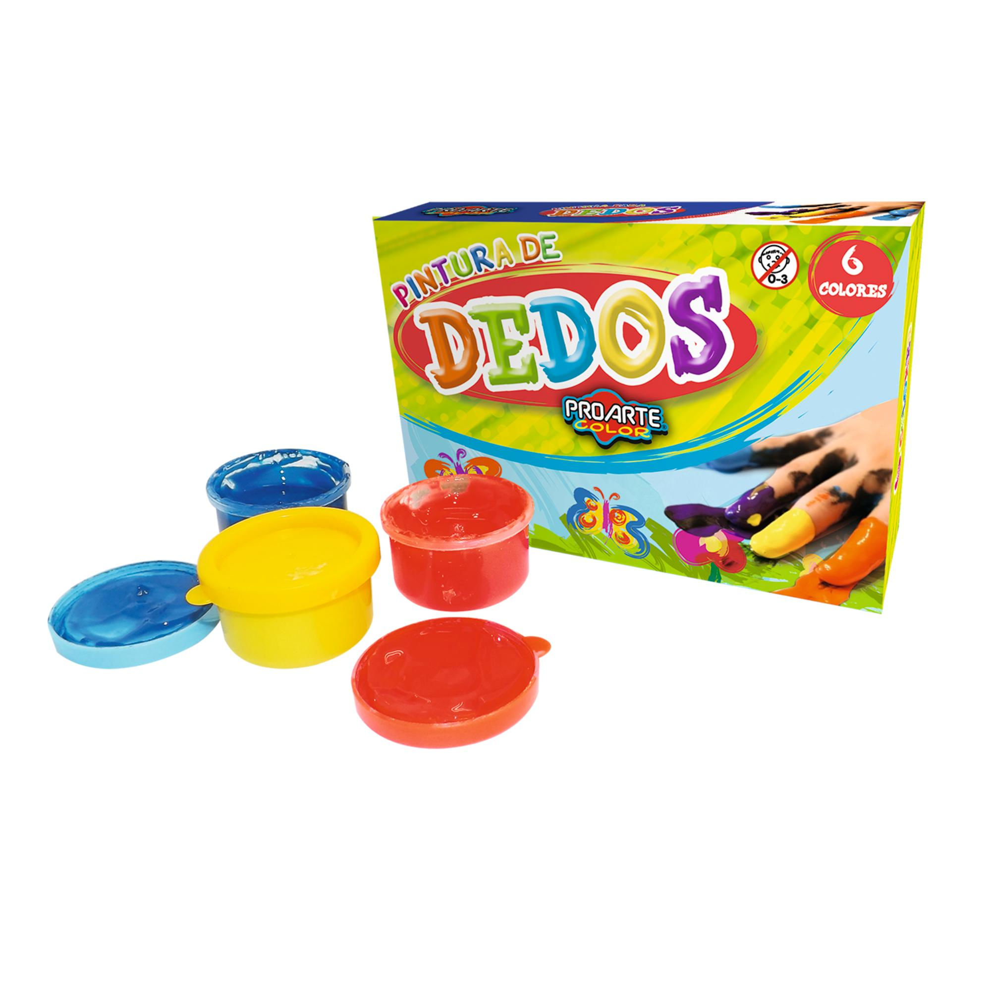 Tempera Dedos 6 Colores Frasco 35cc Proarte