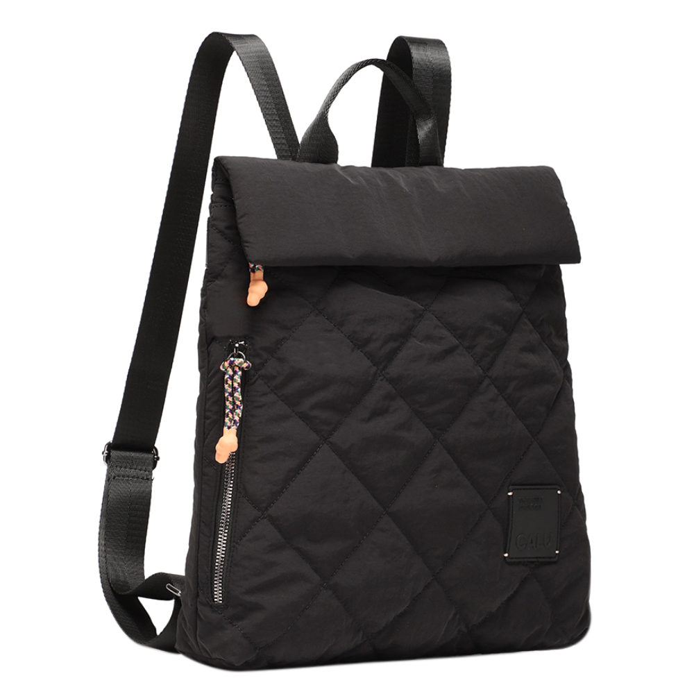 Calu Bags - Mochila Slim Billie Con Tapeta Negro Calu