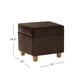 thumbnail image 5 of Ottoman de almacenamiento Benzara Pyp cuadrado 45 cm color chocolate, 5 of 5