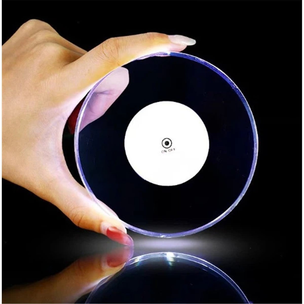 Xusx111 - 6 Pcs Led Bebida Cuestas, Ultra-delgado Acrílico Antideslizante Transparente Led Cóctel Cuestas Para La Decoración De La Boda Del Club Bar (color)