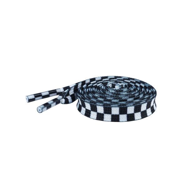 Cordones Planos a Cuadros de Dos Tonos INSPIRE CHIC para Zapatillas Cordones de Reemplazo de Cuadros Coloridos para Zapatos Casuales Blanco y Negro 120cm/47.2"