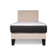 thumbnail image 1 of Cama 1 plaza completa Base americana + colchón de resortes + respaldo botones beige, 1 of 2