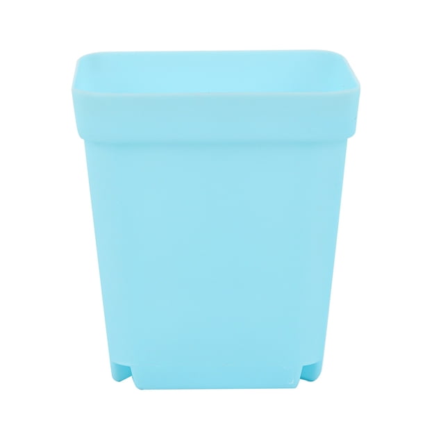 Xiao Hua Juego de 20 macetas coloridas de 7 x 5 x 8 cm. Macetas cuadradas azules, diseño que ahorra espacio, macetas para vivero con bandejas y orificios de drenaje, bandeja para germinar semillas.
