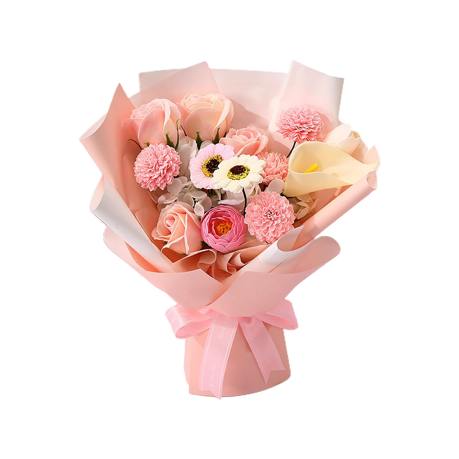 Bothyi - Ramo De Flores De Jabón, Decoración De Estante, Flor Falsa Para Ceremonia, Aniversario, Boda, Rosa