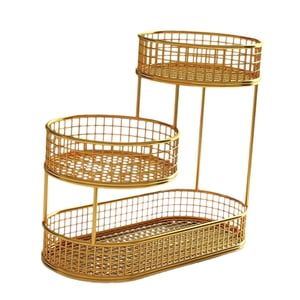 Magideal - Cesta De Frutas De 3 Capas, Cuenco De Verduras Para Encimera, Soporte Para Cuenco De Frutas, Cesta De Pan, Estante De Verduras Para Almacenamiento De Oro