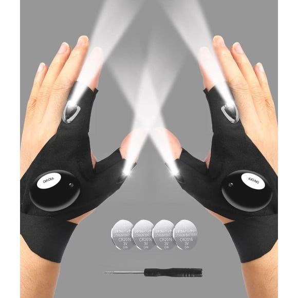 Guantes de linterna LED MOIPEJO impermeables para acampar y pescar