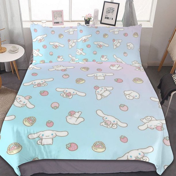 Cinnamoroll Duvet Cover Set 3-Piece Bedding Set Soft Warm And Comfortable Soft Bed Set for Bedroom All Season