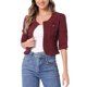 thumbnail image 1 of INSPIRE CHIC Chaquetas de Jean de Mezclilla Recortadas sin Cuello de Manga 3/4 para Mujer Fucsia 3XL, 1 of 6