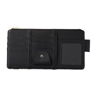 Magideal - Organizador De Visera Para Coche, Organizador De Teléfono Móvil, Cuero Pu, Multifuncional, Multibolsillo, Bolsa De Almacenamiento Para Coche, Bolsillo Negro