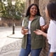 thumbnail image 2 of Agnes Orinda Chaquetas de Chaleco sin Mangas con Anorak de Talla Grande para Mujer con Cremallera, Botón y Cintura con Cordón 3X Verde Militar, 2 of 9