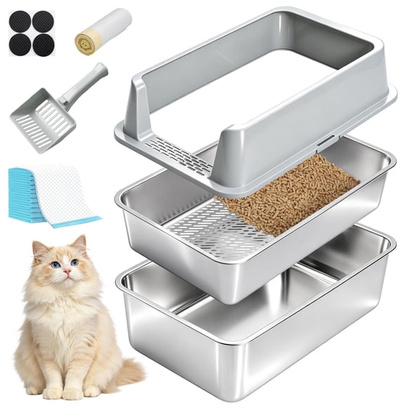 Caja de arena Exovyn XL 58 cm de tamizado de acero inoxidable