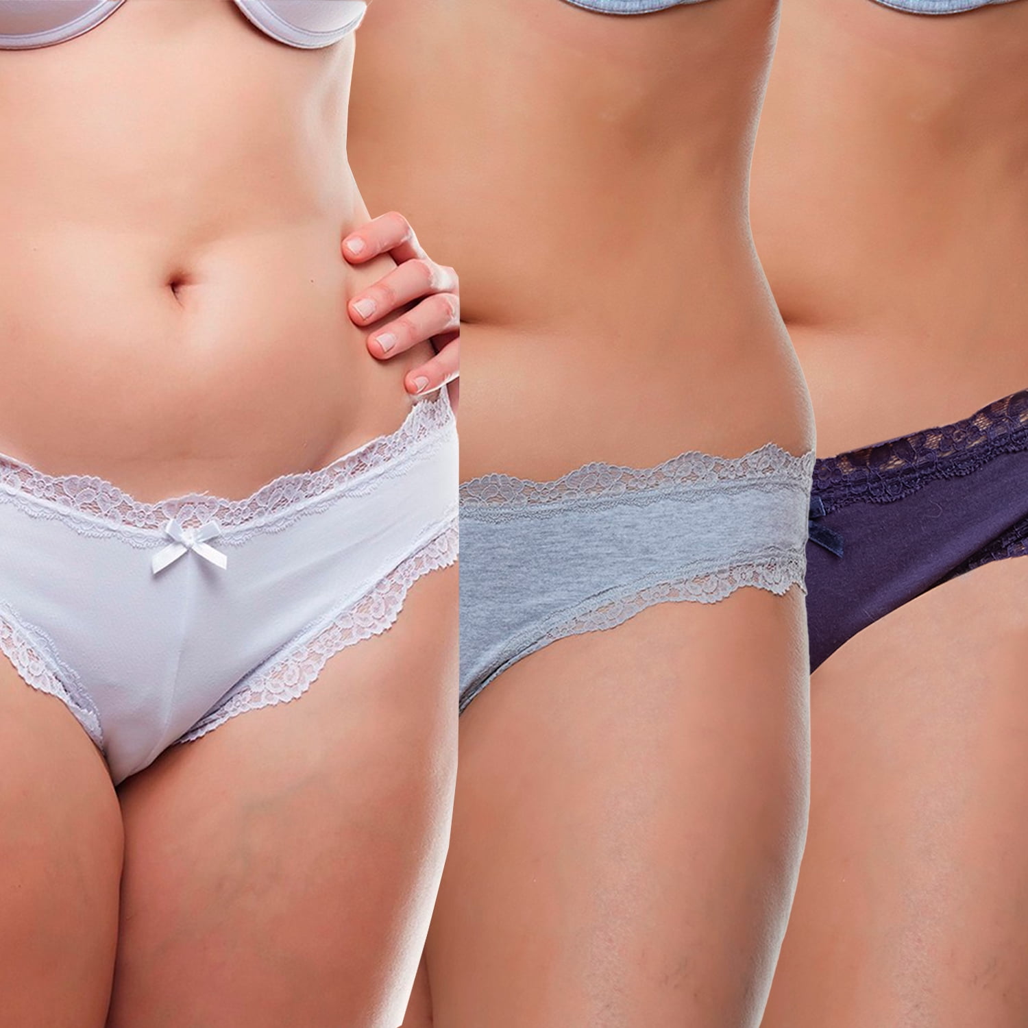 Pack 3 X Calzon Culotte Algodon P314.028-azu Kayser