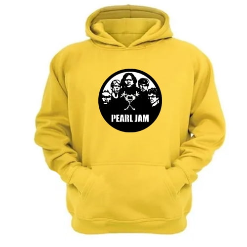 Polerón Canguro Pearl Jam Amarillo Talla Xl Unisex