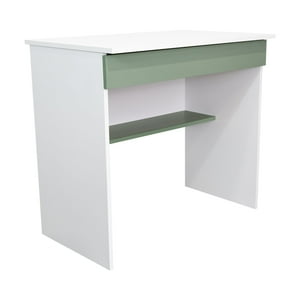 Fm Furniture - Escritorio Con 1 Cajon 73X80X49,8 Cm Blanco Y Aguamarina