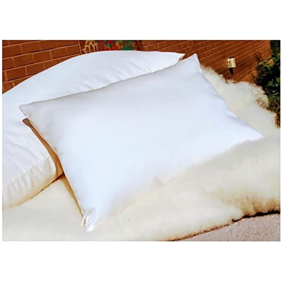 Almohada blanca para niños pequeños Lotus Home, trigo sarraceno con cremallera, funda de sarga Org